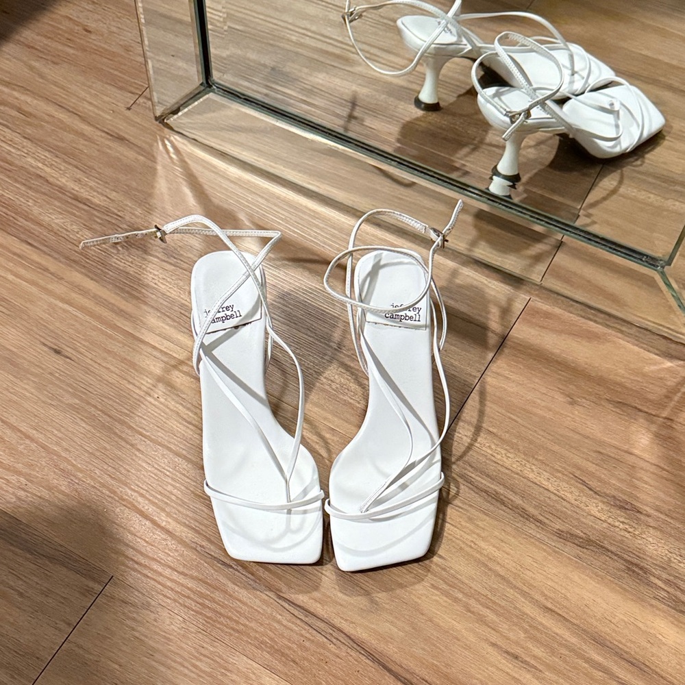 Jeffrey Campbell White Strappy Heels